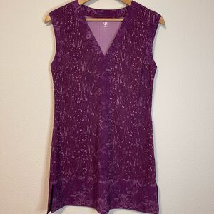 Title Nine V-Neck Niblene Illusion Purple Sleeveless Dress Size Small